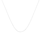 Solid 10K White Gold 0.5Mm Rope Chain Necklace. Unisex Chain - Size 20" Inches